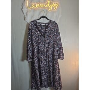Zara Ruffled Midi Dress In Multicolor Floral Size XL Plus